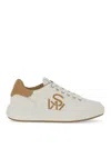 Stuart Weitzman Lace-up Round-head Low-cut Casual Shoes In White