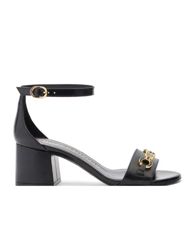 Stuart Weitzman Sw Signature 70mm Leather Sandal In Black