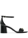 Stuart Weitzman Sw Signature 70mm Leather Sandal In Black