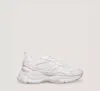 Stuart Weitzman Logo-patch Mesh Chunky Sneakers In White & Pink