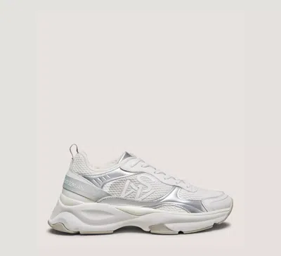 Stuart Weitzman Sw Trainer Sneakers In White & Cool Grey