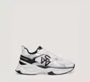 Stuart Weitzman , Sw Trainer, Sneakers, White/black/grey, Mesh/calf Leather In White, Black & Grey