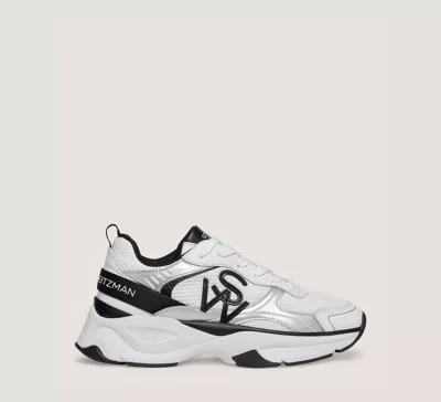 Stuart Weitzman , Sw Trainer, Sneakers, White/black/grey, Mesh/calf Leather In White, Black & Grey
