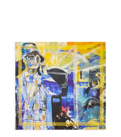 Stuart Weitzman , Sw X Kidsuper Silk Scarf, Old Items, Blue, Silk