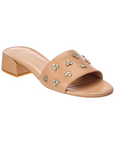 Stuart Weitzman Tammy Block 35 Leather Sandal In Neutral