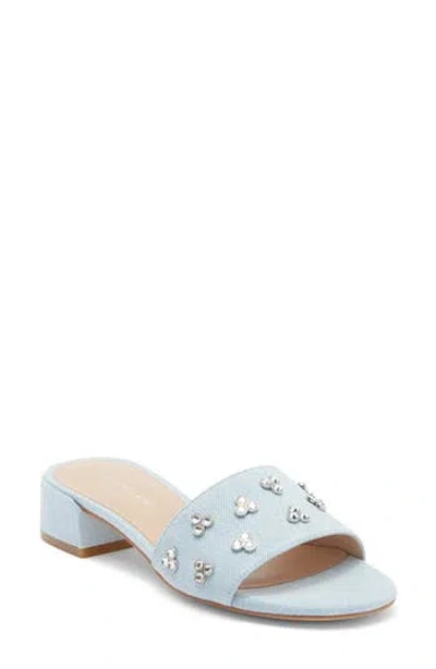 Stuart Weitzman Tammy Crystal Slide Sandal In Blue