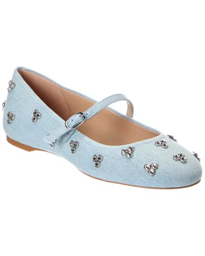 Stuart Weitzman Tammy Denim Mary Jane Ballet Flat In Blue