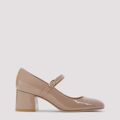 Stuart Weitzman Tan Round Toe Pumps
