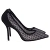 Stuart Weitzman Tasha Suede And Mesh Pointy-toe Pumps In Multi