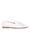 Stuart Weitzman Tassel Detailed Slip-on Loafers In White