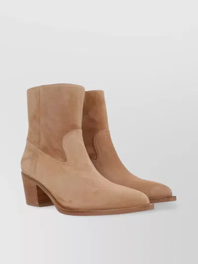Stuart Weitzman "tate" Block Heel Suede Finish Bootie