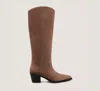 Stuart Weitzman Tate Boot Knee-high In Taupe & Black