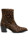 Stuart Weitzman Block Heel Animal Print Bootie