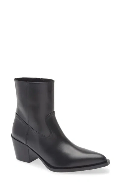 Stuart Weitzman Tate Bootie In Black Leather