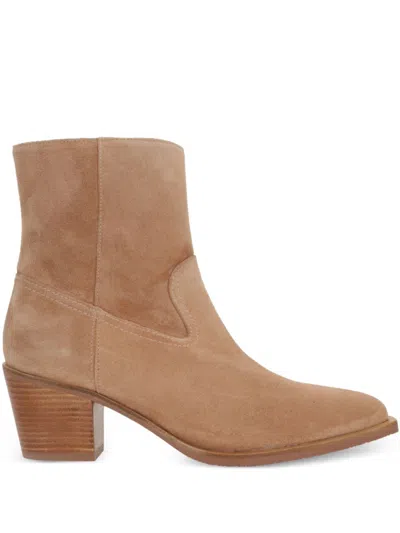 Stuart Weitzman 60mm Tate Suede Ankle Boots In Camel