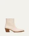 Stuart Weitzman Tate Pointed Zip Leather Booties In Seashell