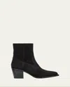 Stuart Weitzman Tate Suede Booties In Black