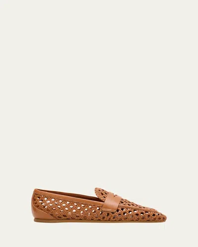 Stuart Weitzman Tea Woven Leather Loafers