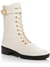 STUART WEITZMAN THALIA WOMENS LEATHER ANKLE COMBAT & LACE-UP BOOTS