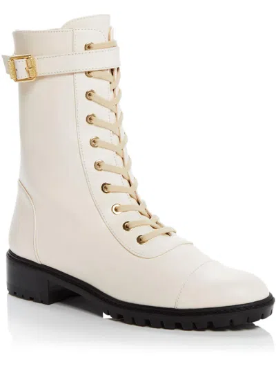 Stuart Weitzman Thalia Womens Leather Ankle Combat & Lace-up Boots In Multi
