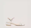 Stuart Weitzman The Goldie 35 Block Sandal In Silver