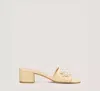 Stuart Weitzman The Goldie 50 Block Slide In Natural