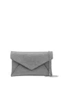 Stuart Weitzman Loveletter Envelope Clutch Chain Strap In Silver