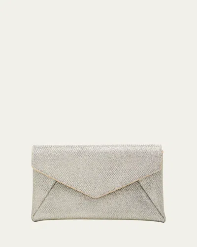 Stuart Weitzman The Loveletter Mini Metallic Clutch Bag In White