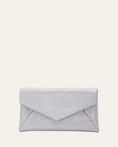Stuart Weitzman The Loveletter Mini Metallic Clutch Bag In Silver