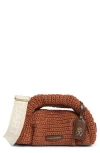 Stuart Weitzman The Moda Mini Crochet Tote In Brown