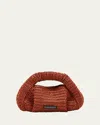 Stuart Weitzman The Moda Mini Raffia Top-handle Bag In Terracotta Dark Brown