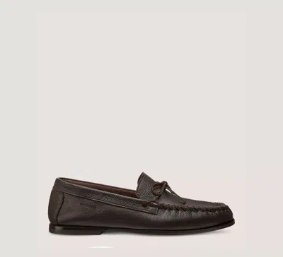 Stuart Weitzman The Montauk Tie Moc In Dark Brown