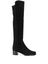 Stuart Weitzman Reserve Suede Over-the-knee Boot In Black