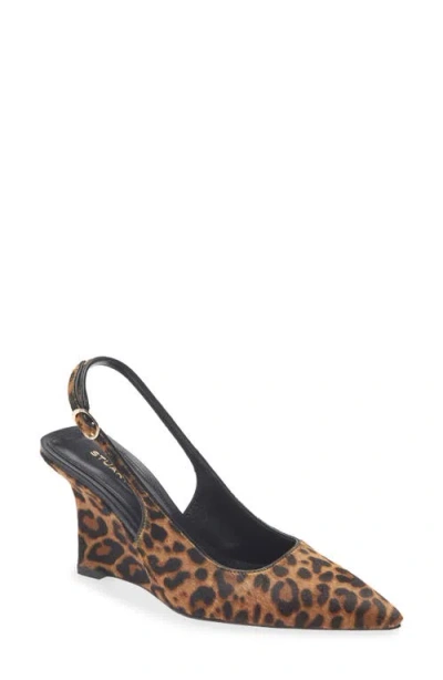 Stuart Weitzman The Vinnie Genuine Calf Hair Wedge Sandal In Brown