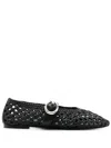 Stuart Weitzman Mary Jane Ballerina Shoes In 黑色