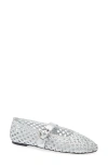 Stuart Weitzman Thea Mary Jane Flat In Silver