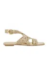 Stuart Weitzman Thea Metallic Braided Slingback Sandals
