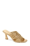 Stuart Weitzman Thea Slide 75 Sandal In Golden