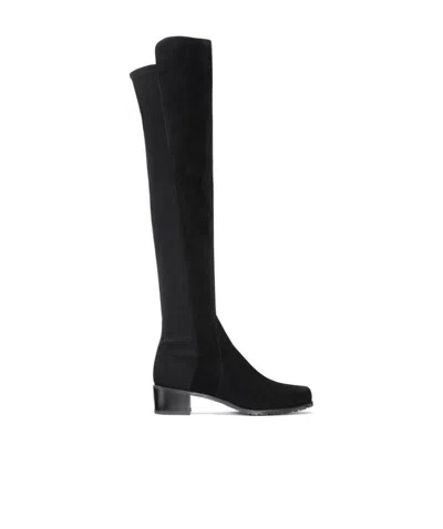 Stuart Weitzman Thick-heeled Knee-high Boots In Black