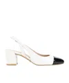 Stuart Weitzman Sleek 50 Calf Leather Slingback Pumps In White