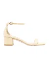 Stuart Weitzman Nudist Leather Ankle-strap Sandals In Nude