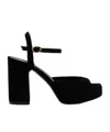 Stuart Weitzman High Block Heel Sandals With Platform Sole In Black