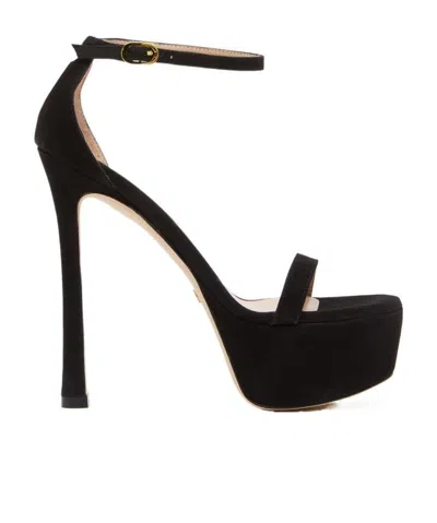 Stuart Weitzman Thick-soled High-heeled Sandals In Black