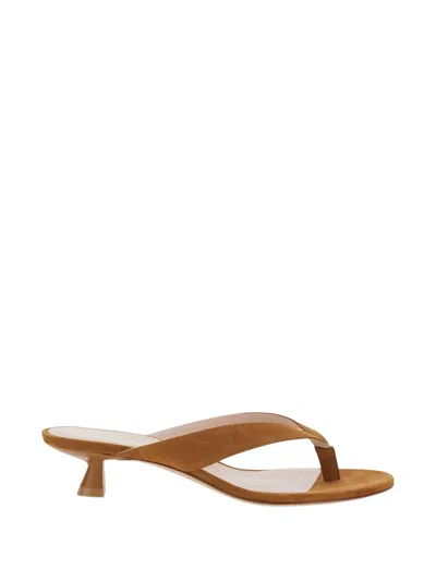 Stuart Weitzman Thong Strap Sandals In Brown