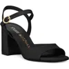 Stuart Weitzman Tia 75 Block Sandal In Black/black