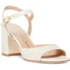Stuart Weitzman Sh662 Womens Block Heel Man Made Ankle Strap In Seashell