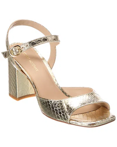 Stuart Weitzman Tia 75 Block Snake-embossed Leather Sandal In Multi