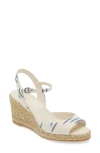 Stuart Weitzman Tia Espadrille Wedge Sandal In Natural/ Indigo