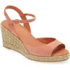 Stuart Weitzman Tia Espadrille Wedge Sandal In Terracotta.
