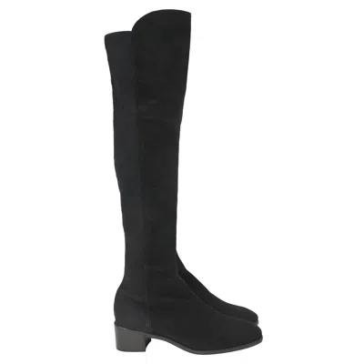 STUART WEITZMAN TIA OVER-THE-KNEE BOOTS IN BLACK SUEDE